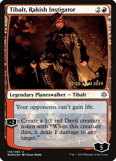 MTG Tibalt, Rakish Instigator PWAR 146S Prerelease Promo Foil front