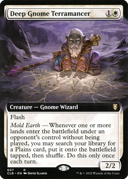 MTG Deep Gnome Terramancer CLB 607 Extended Art Nonfoil