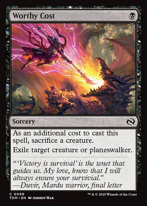 MTG Worthy Cost TDM 099 Regular Nonfoil
