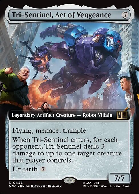 MTG Tri-Sentinel, Act of Vengeance MSC 456 Extended Art Nonfoil