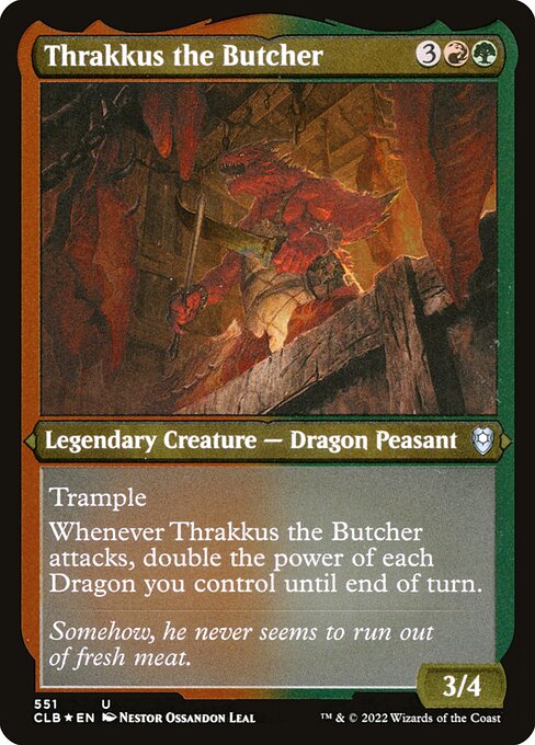 MTG Thrakkus the Butcher CLB 551 Foil Etched Frame Etched