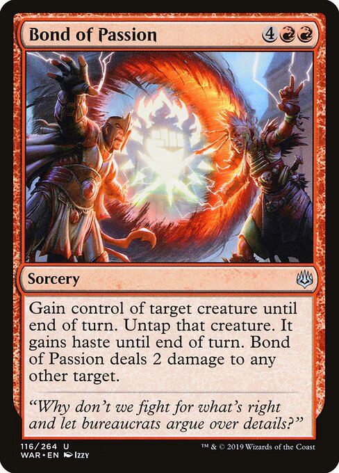 MTG Bond of Passion WAR 116 Standard Foil front