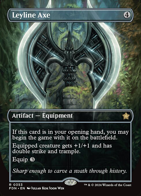 MTG Leyline Axe FDN 353 Borderless Foil