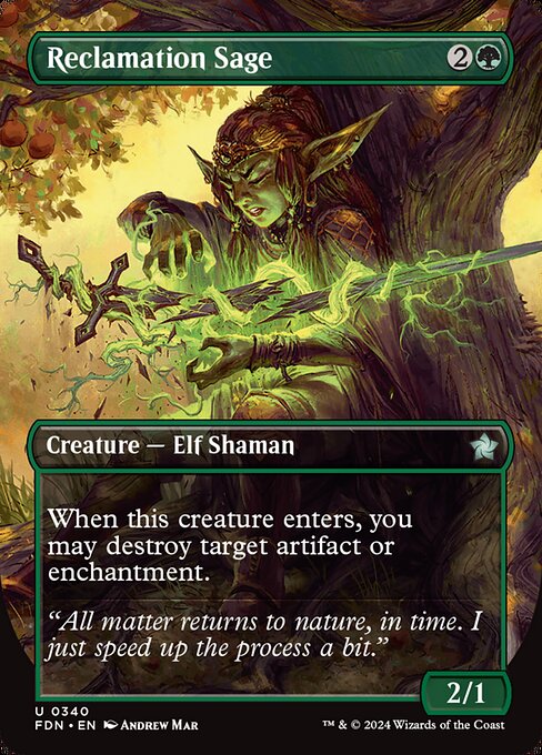 MTG Reclamation Sage FDN 340 Borderless Nonfoil