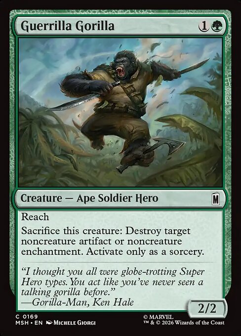 MTG Guerrilla Gorilla MSH 169 Regular Foil