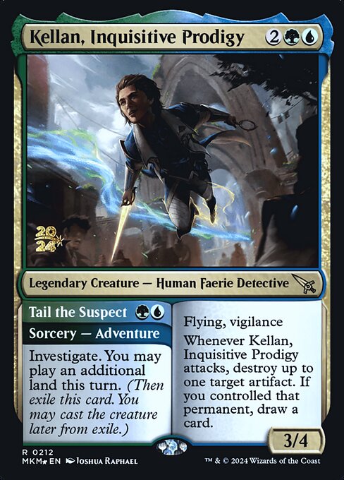 MTG Kellan, Inquisitive Prodigy // Tail the Suspect PMKM 212s Prerelease Foil