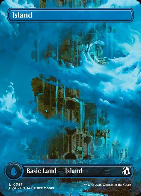 MTG Island FRA 387 Borderless Tower Basic Land Nonfoil front