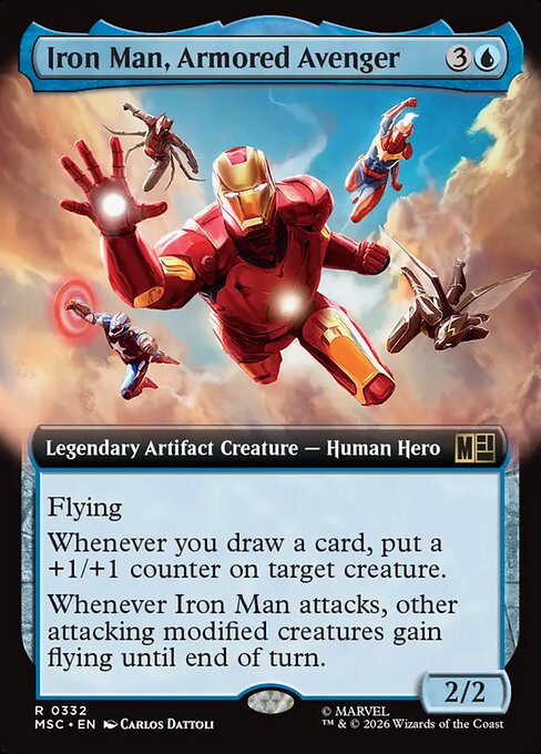 MTG Iron Man, Armored Avenger MSC 332 Extended Art Nonfoil