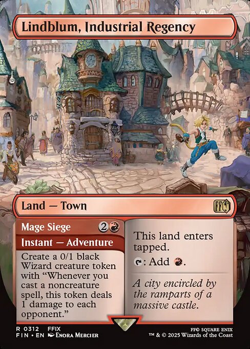 MTG Lindblum, Industrial Regency // Mage Siege FIN 312 Borderless Adventure Land Nonfoil