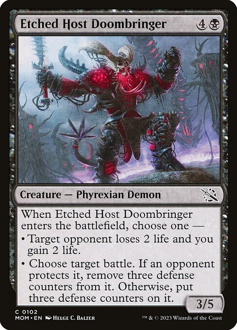 MTG Etched Host Doombringer MOM 102 Regular Foil