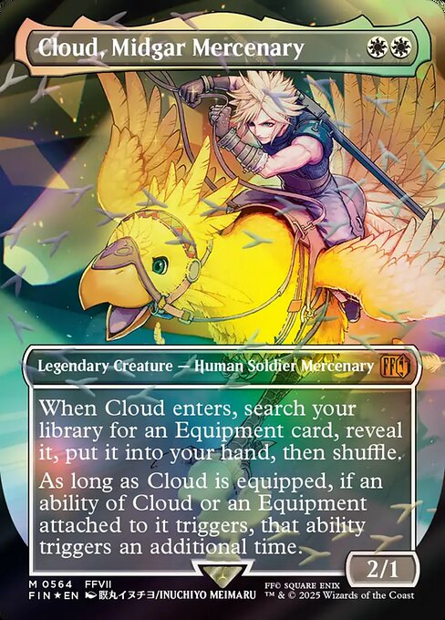 MTG Cloud, Midgar Mercenary FIN 564 Borderless Chocobo Bundle Chocobo Track Foil