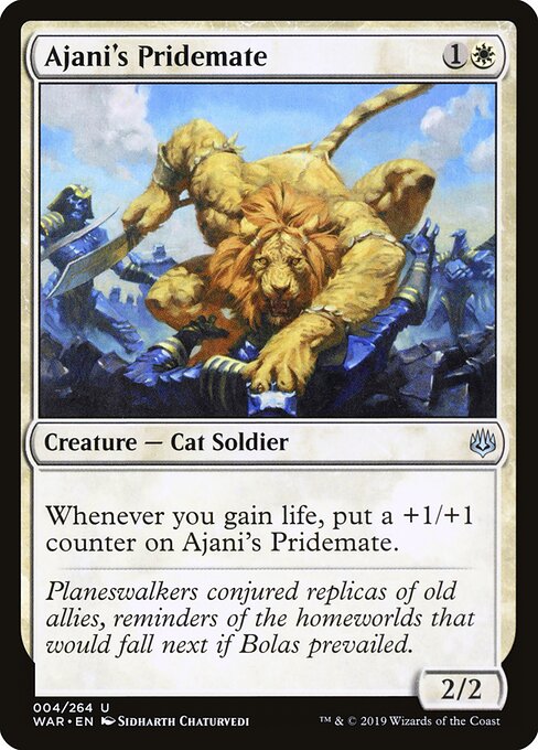 MTG Ajani's Pridemate WAR 004 Standard Foil front