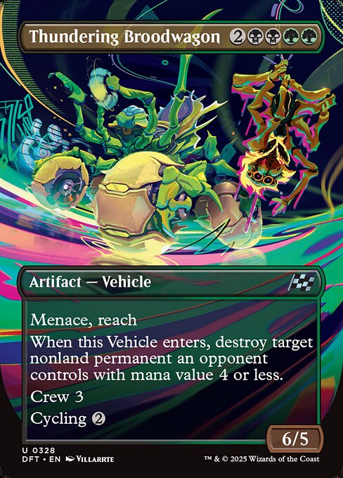 MTG Thundering Broodwagon DFT 328 Borderless Revved Up Nonfoil