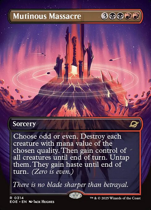 MTG Mutinous Massacre EOE 314 Borderless Surreal Space Foil