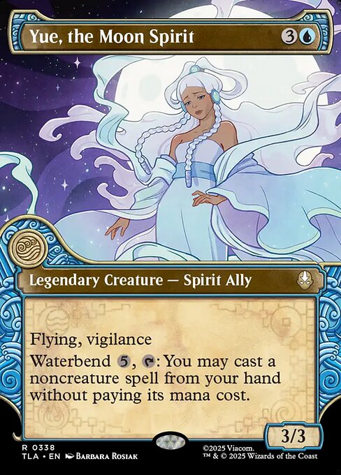 MTG Yue, the Moon Spirit TLA 338 Borderless Elemental Frame Nonfoil