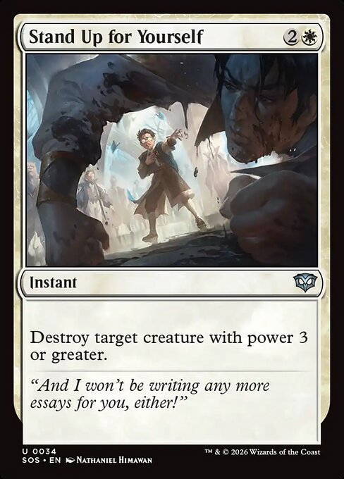 MTG Stand Up for Yourself SOS 034 Regular Foil
