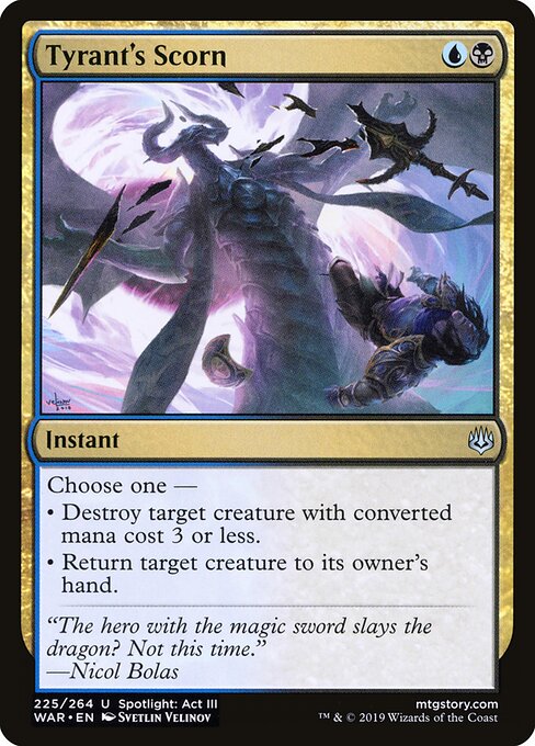 MTG Tyrant's Scorn WAR 225 Standard Foil front