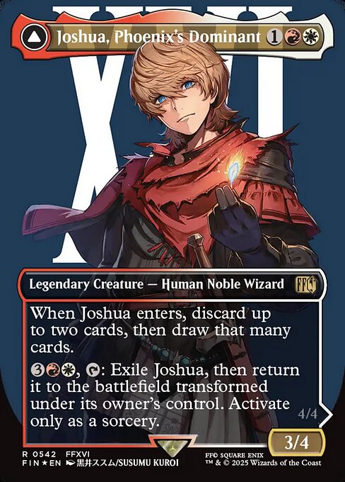 MTG Joshua, Phoenix's Dominant // Phoenix, Warden of Fire FIN 542 Borderless Character Surge Foil