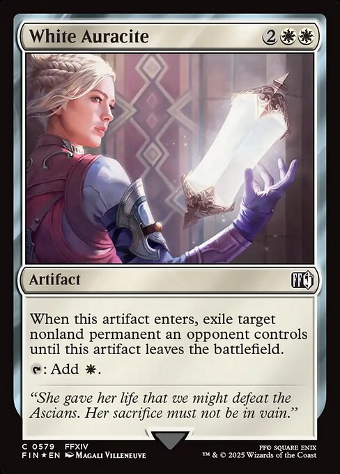 MTG White Auracite FIN 579 Alternate Art Surge Foil