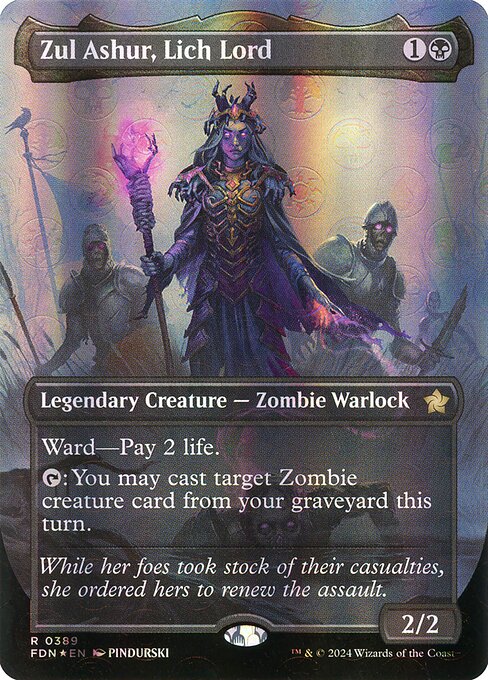 MTG Zul Ashur, Lich Lord FDN 389 Borderless Mana Foil