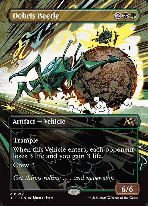 MTG Debris Beetle DFT 322 Borderless Revved Up Foil