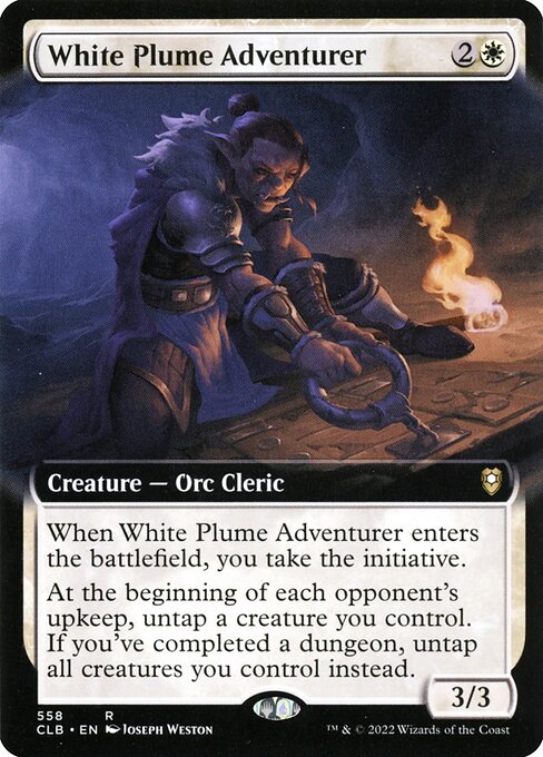 MTG White Plume Adventurer CLB 558 Extended Art Nonfoil