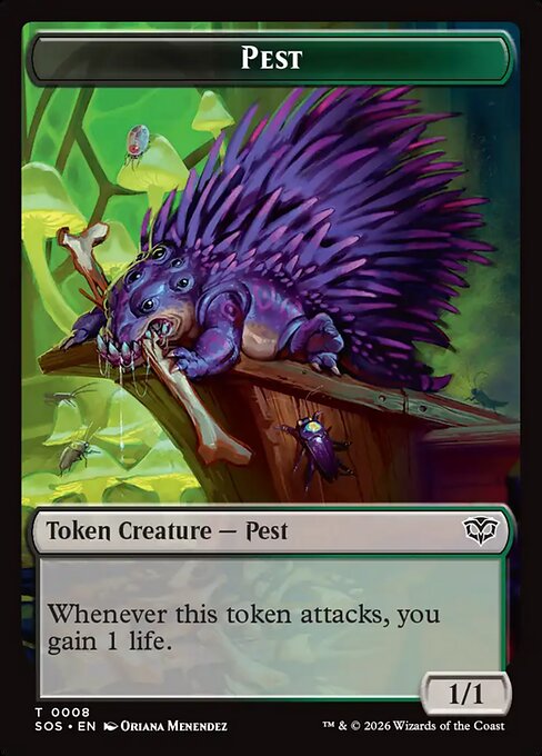 MTG Pest Token SOS 008 Token Foil