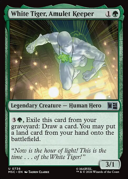 MTG White Tiger, Amulet Keeper MSC 736 Regular Foil