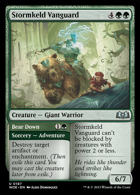 MTG Stormkeld Vanguard // Bear Down WOE 187 Regular Nonfoil