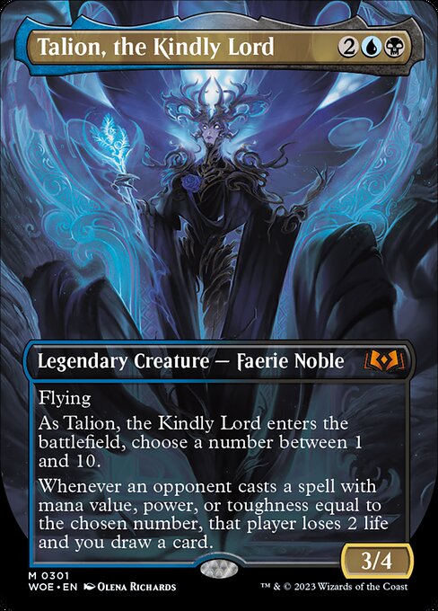 MTG Talion, the Kindly Lord WOE 301 Borderless Foil