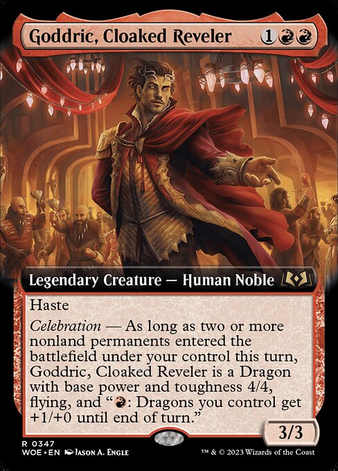 MTG Goddric, Cloaked Reveler WOE 347 Extended Art Nonfoil