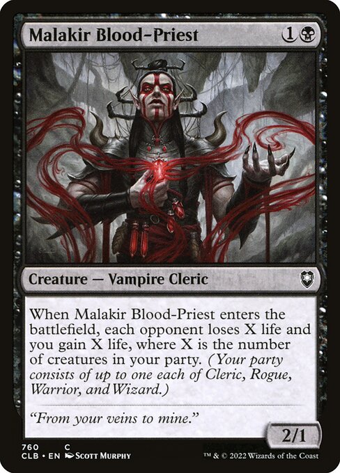 MTG Malakir Blood-Priest CLB 760 Commander Deck Nonfoil