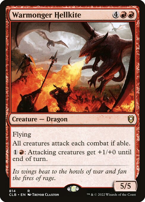 MTG Warmonger Hellkite CLB 814 Commander Deck Nonfoil