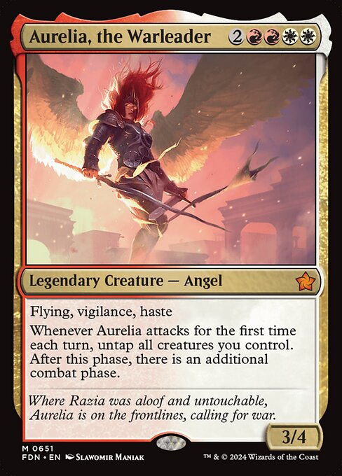MTG Aurelia, the Warleader FDN 651 Starter Collection Nonfoil