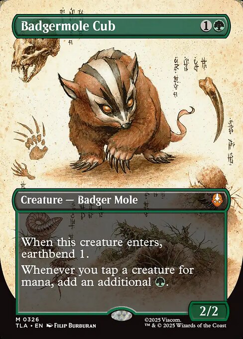 MTG Badgermole Cub TLA 326 Borderless Field Notes Foil