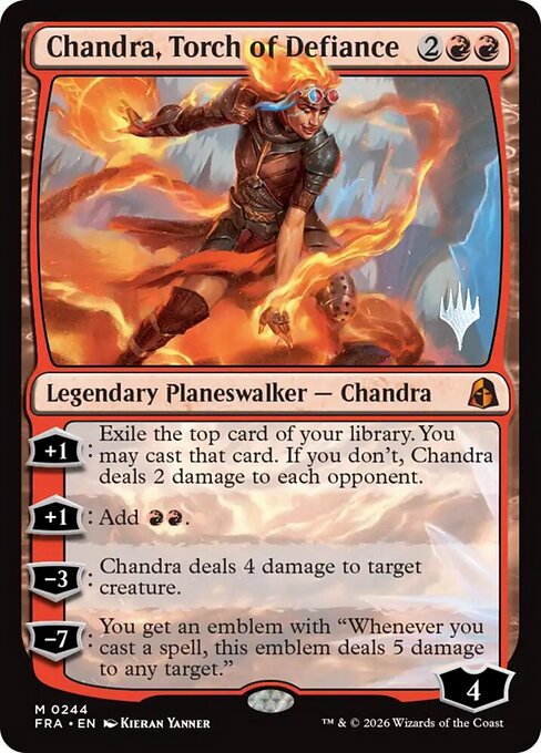 MTG Chandra, Torch of Defiance PFRA 244P Promo Pack Nonfoil front