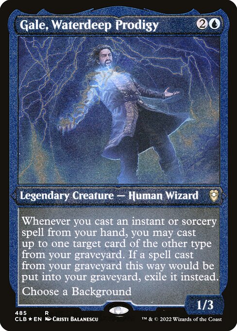 MTG Gale, Waterdeep Prodigy CLB 485 Foil Etched Frame Etched