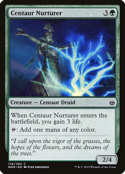 MTG Centaur Nurturer WAR 156 Standard Foil front