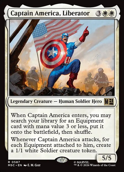 MTG Captain America, Liberator MSC 587 Regular Foil