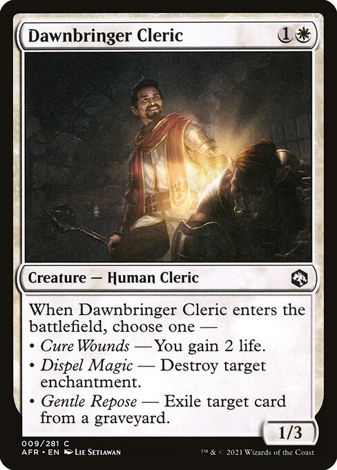 MTG Dawnbringer Cleric AFR 009 Regular Foil