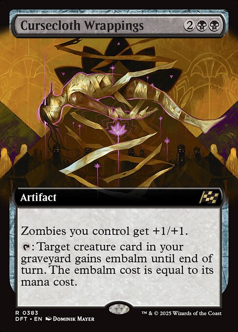 MTG Cursecloth Wrappings DFT 383 Extended Art Nonfoil