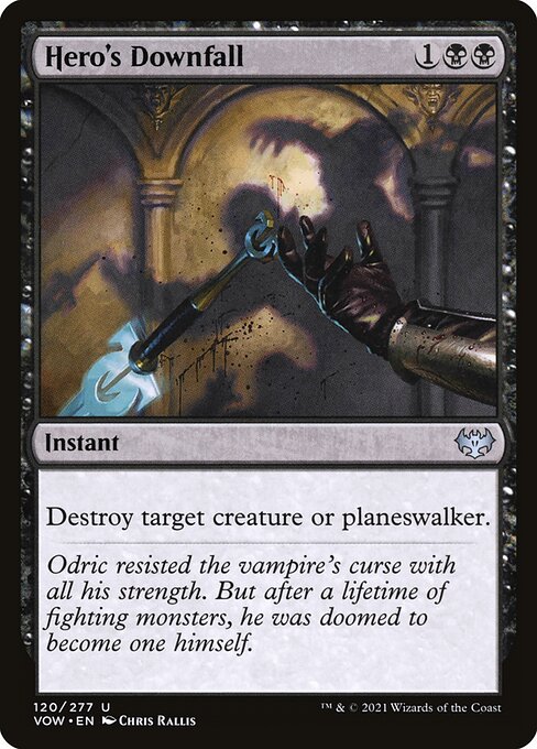 MTG Hero's Downfall VOW 120 Standard Nonfoil front