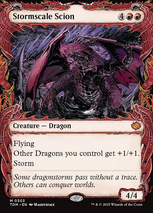 MTG Stormscale Scion TDM 303 Showcase Draconic Frame Foil