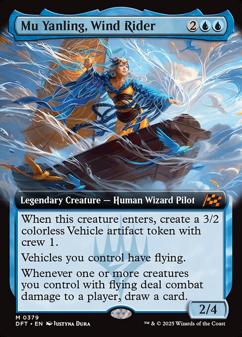 MTG Mu Yanling, Wind Rider DFT 379 Extended Art Nonfoil