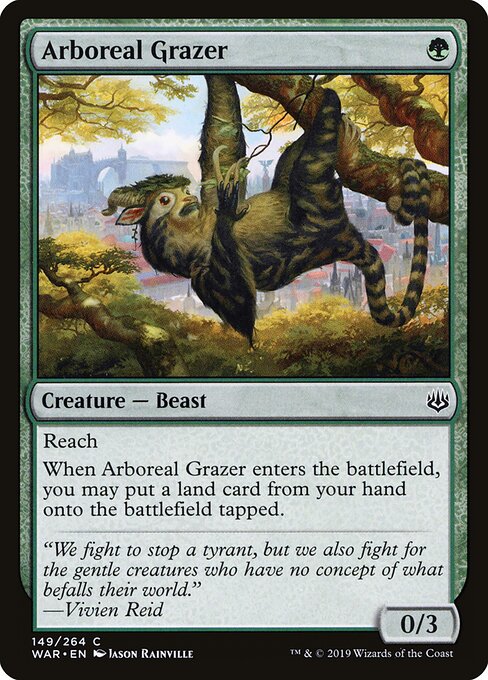 MTG Arboreal Grazer WAR 149 Standard Foil front