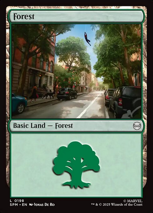 MTG Forest SPM 198 Regular Basic Land Foil