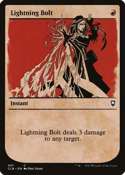 MTG Lightning Bolt CLB 401 Showcase Rulebook Nonfoil