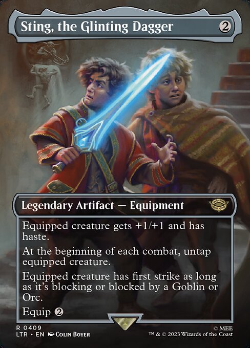 MTG Sting, the Glinting Dagger LTR 409 Borderless Foil
