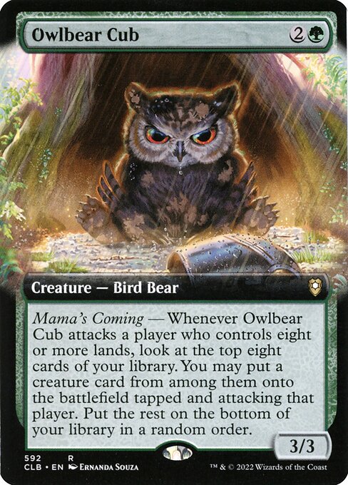 MTG Owlbear Cub CLB 592 Extended Art Foil