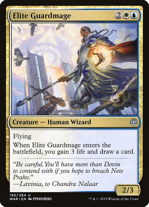MTG Elite Guardmage WAR 195 Standard Nonfoil front